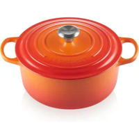Enameled Cast Iron Signature Round Dutch Oven with Lid, 5.5 Quart, Flame