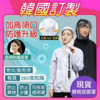 【韓國KW】升級版加高領口獨家訂製款防護升級防疫防護外套可拆式面罩(共2款可選)