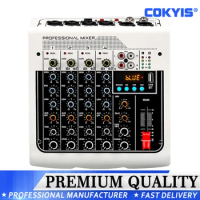 6 Channel Mxier Professional Sound Card for Pc Equipment Dj Mixer stage Controller Mixing Console With Bluetooth Sound Table