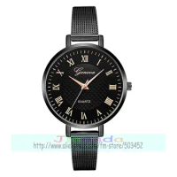 100pcs/lot geneva 615 fashion geneva mini belt mesh watch hot selling wrap quartz casual wrist watch wholesale sports watch