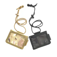 Wholesale 100pcs/lot Tactical ID Card Holder Nylon mens wallet Adjustable Neck Lanyard Key Ring Detachable Cards Organizer