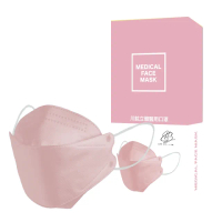 【川鈜】4D韓版3層立體醫療口罩2盒-雙鋼印-櫻花粉(10片/盒)