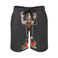 Trae Young Cartoon Style Quick Dry Summer Mens Beach Board Shorts Briefs For Man Gym Pants Shorts Trae Young Cartoon Trae