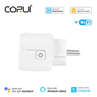 CORUI Apple Homekit Smart Socket WiFi Electrical Outlets Plug Wall Light Switch Support Siri Alexa Google Home Cozylife Control