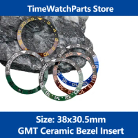 SKX007 Ceramic Watch Bezel Insert GMT 38x30.5mm Insert For SKX009 SRPD Seiko Watch Cases Men Watch Chapter Rings Watch Mod Parts