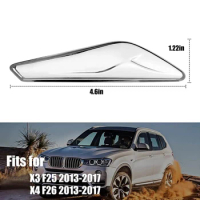 For -BMW X3 X4 F25 F26 2013-2017 Front Right Side Chrome Fender Trim Finisher Marker Turn Signal Light Lamp Cover Trim