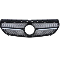 Diamond Style for Mercedes Benz B Class W246 B180 B200 2015+ Front Bumper Radiator Grille Black Silver Grill Car Accessories
