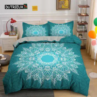 Mandala Duvet Cover Set King Bedding Set Soft Comforter Cover with 1/2pcs Pillow Shams for Kids Adults Microfiber Quilt Cover
