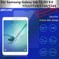 2pcs Premium 0.3mm 9H Tempered Glass Screen Protector for Samsung Galaxy Tab S2 S3 8.0 T710 T713 T715 T719 Protective Film