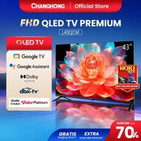 Changhong QLED TV 43 inch FHD Dolby Audio Google Play Netflix Youtube Bluetooth USB Google Assistant