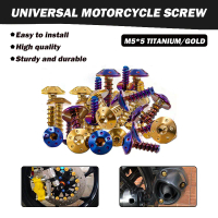 Coverset Badan Motosikal Universal Skru Y125zr/Lc135/Nvx155 Fender Belakang Skru Gold Titanium Blue 