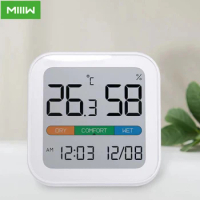 MIIW Mute Temperature And Humidity Clock Home Indoor High-precision Baby Room C/F Temperature Monitor 3.34inch Huge LCD Screen