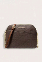 Michael Kors Michael Kors Jet Set Travel Medium Logo Dome Crossbody Bag Brown