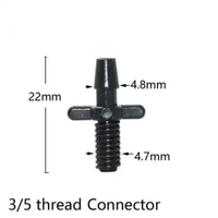 100pcs Konektor 3/5mm 6mm 4/7mm Nepel Ulir Elbow Tee Joiner Selang PE Fogger Nozzle Endplug Fitting 