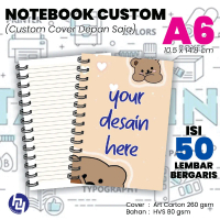 Buku Notes A6 isi bergaris dengan cover custom - Stationery, Paper Kertas Putih