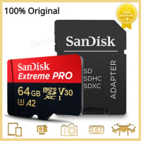 SanDisk Micro SD Card 64GB Extreme Pro microSDXC Card UHS-I U3 V30 4K High speed Memory Card for Camera GoPro DJI Drone