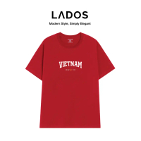 Áo thun Unisex cổ tròn IN VIETNAM LADOS - LD9215 - chất cotton co giãn 2 chiều cao cấp, thoải mái, p