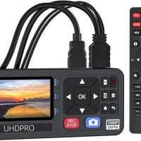 HD Video Capture Box 1080P 60FPS Video to Digital Converter with 3" Screen, 4K HDMI/CVBS/VGA/YPBPR Inputs Video Recorder Capture