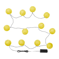 SOLVINDEN Led裝飾燈串/12個燈泡, 戶外用/電池式 黃色