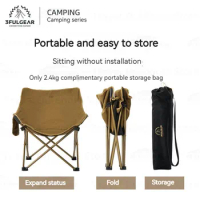 3F UL GEAR Ultralight Portable Folding Chair 600D Oxford Fabric Padded Cotton Camping Chair Outdoor Picnic Home Fishing Chair
