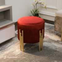 Stool Puff Sofa Besi Gold Bambu Stool Bulat Minimalis Aesthetic Stoll Puff sofa stool bulat kursi be