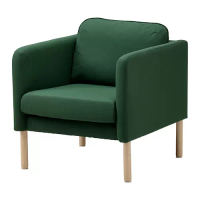 VISKABACKA 扶手椅, vissle 深綠色, 73x75x44 公分