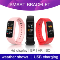 Men Women IP67 Waterproof Smartband Blood Pressure Fitness Bracelet Heart Rate Monitor Fitness Tracker C7 Smart Bracelet Watch