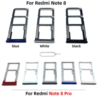 NEW Dual Card SIM Card Holder Tray chip slot drawer Holder Adapter Socket Repair part For Xiaomi Redmi Note 8 Pro Note 8T + Pin