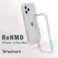 【Telephant太樂芬】iPhone 12 Pro Max ReNMD抗汙防摔手機殼透粉堆疊款