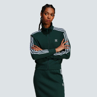 ADIDAS 外套 KNITTED TOP 綠色 復古 修身 立領外套 女 IW3162
