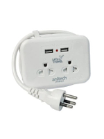 รางปลั๊กไฟ (2 ช่อง, 2 USB, สีขาว) รุ่น H9022