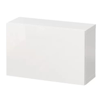 BESTÅ 上牆式收納櫃組合, 白色/selsviken 高亮面 白色, 60x22x38 公分