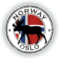For Norway Oslo Moose Stamp Seal Sticker Decal for Laptop Tablet Fridge Door