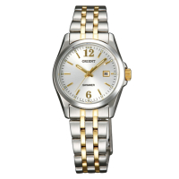 ORIENT東方錶  OLD SCHOOL金緻數字石英女錶鋼帶-銀白面x28mm  SSZ3W002W0