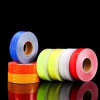 By DHL 10pcs 5cm*45m PET Reflective Tape Safety Warning Conspicuity Film Adhesive tape 2" width yellow blue Bicycle sticker