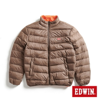 EDWIN 超輕量可收納雙面穿羽絨外套-男款 深咖啡 #換季購優惠