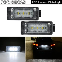 2Pcs White LED License Plate Light For Nissan Serena C27 Altima For Suzuki Landy For Dacia Duster