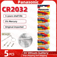 5PCS Original Panasonic CR2032 3V Button cell DL2032 ECR2032 GPCR2032 lithium battery For Calculator Toy Watch +screwdriver