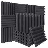 12Pcs Acoustic Foam Panels Arc Shaped Studio Foam,2X12x12 Inch High Density Sound Proofing Foam For Acoustic Treatment