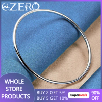 ALIZERO 925 Sterling Silver Smooth 3mm Circle Bangle Bracelet For Women Man Fashion Engagement Party Wedding Jewelry Accessories