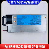 511777-001 Original For HP DL360 380 G6 G7 G8 460W Server Power Supply DPS-460EB A 499250-101 499249