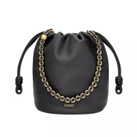 LOEWE Flamenco Purse Bucket Bag in Mellow Nappa Lambskin Black