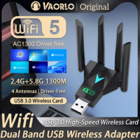 4 Antenna WiFi USB Adapter Dual Band 2.4G+5.8Ghz 1300Mbps WIFI Dongle USB3.0 High-Speed LED Wireless Card Receiver For PC/Laptop