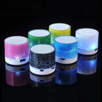 Mini Portable Car Audio Dazzling Crack LED Lights Wireless Bluetooth Subwoofer Speaker Support TF Card USB For PC/Mobile Phone