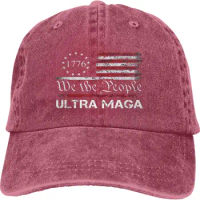 Trump Hats Ultra MAGA - We The People Proud Republican USA Flag Hats Vintage Adjustable Baseball Cap Cotton MAGA Hat