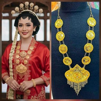KS39 Kalung Pengantin Adat Gold Panjang Metal Aceh Bugis Melayu Sumatera Kalimantan
