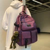 Fashion Women Backpack Reflective Nylon Waterproof Backpack Unisex School Bag Large Capacity Anti-Theft Backpack Female