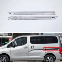 Chrome Body Door Sill Side Molding sliding rail Cover Trim For 2018 Nissan NV200 2PCS car accessories