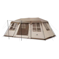 Naturehike Village-17 Automatic Cabin Tent Outdoor 3-4 Persons Camping Travel 210D Oxford Tents One Living Room and Two Bedroom