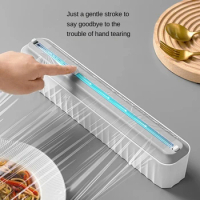 New Plastic Wrap Cutter Magnetic Refrigerator Wrap Dispenser With Cutter Aluminum Foil Stretch Film Cutter Kitchen Accessories
